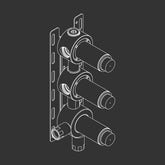 Cea Design Mil360 mitigeur thermostatique de douche avec 2 robinets d'arrêt MIL62 + UCS16